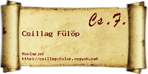 Csillag Fülöp névjegykártya